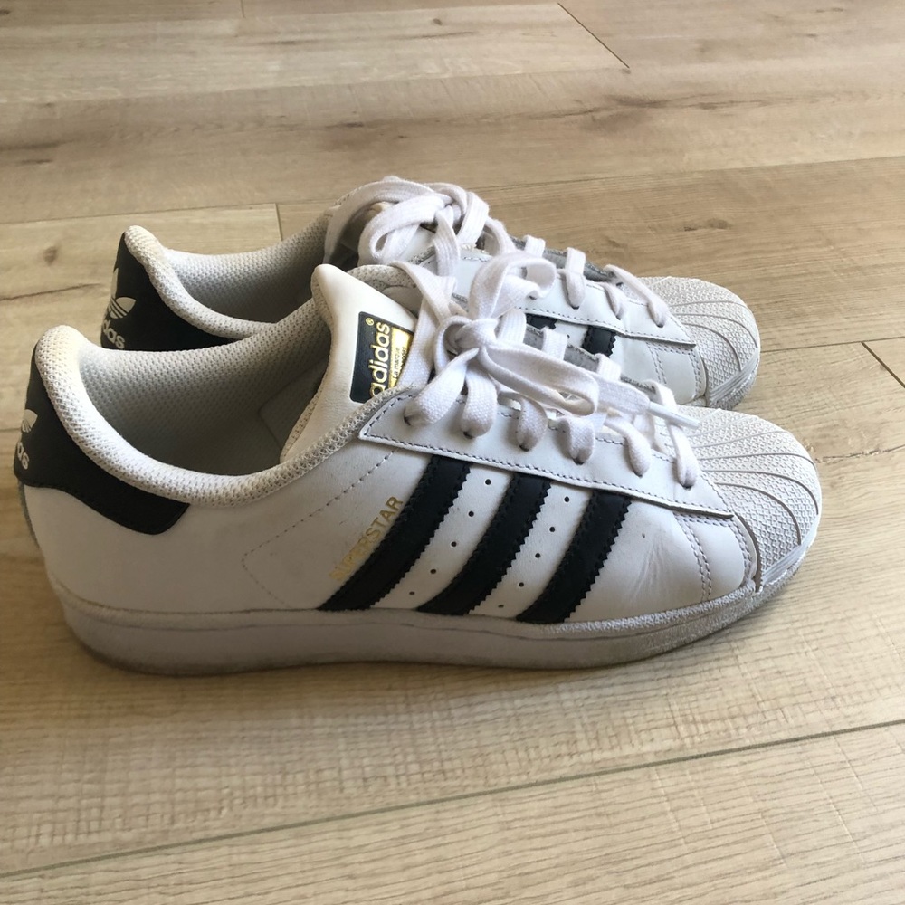 adidas White and Black Superstar Sneakers